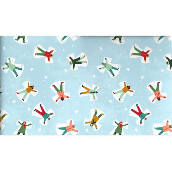 Hallmark Wrapping Paper Christmas Snow Angels Lt Blue 22.5 sq ft Roll Holiday - Picture 1 of 5